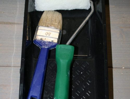 Verfbakje met roller en kwast - Enjoy Steigerhout
