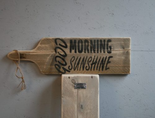 serveerplank 65cm - Good Morning Sunshine - Enjoy Steigerhout