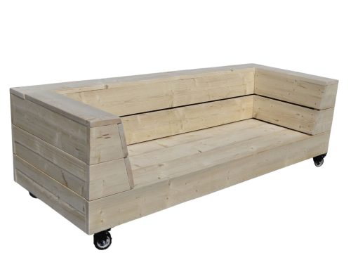 steigerhouten loungebank op wielen